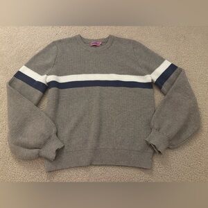 Edikted Gray and Blue Striped Sweater